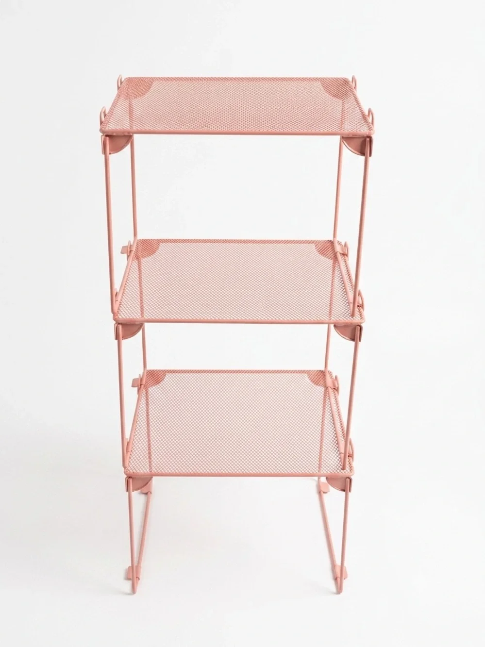 Mesh 3-Tier Storage Shelf - Pink